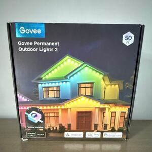 Govee Outdoor Lights 2 Smart RGBIC 50FT Alexa Google Matter White Wire  SEALED